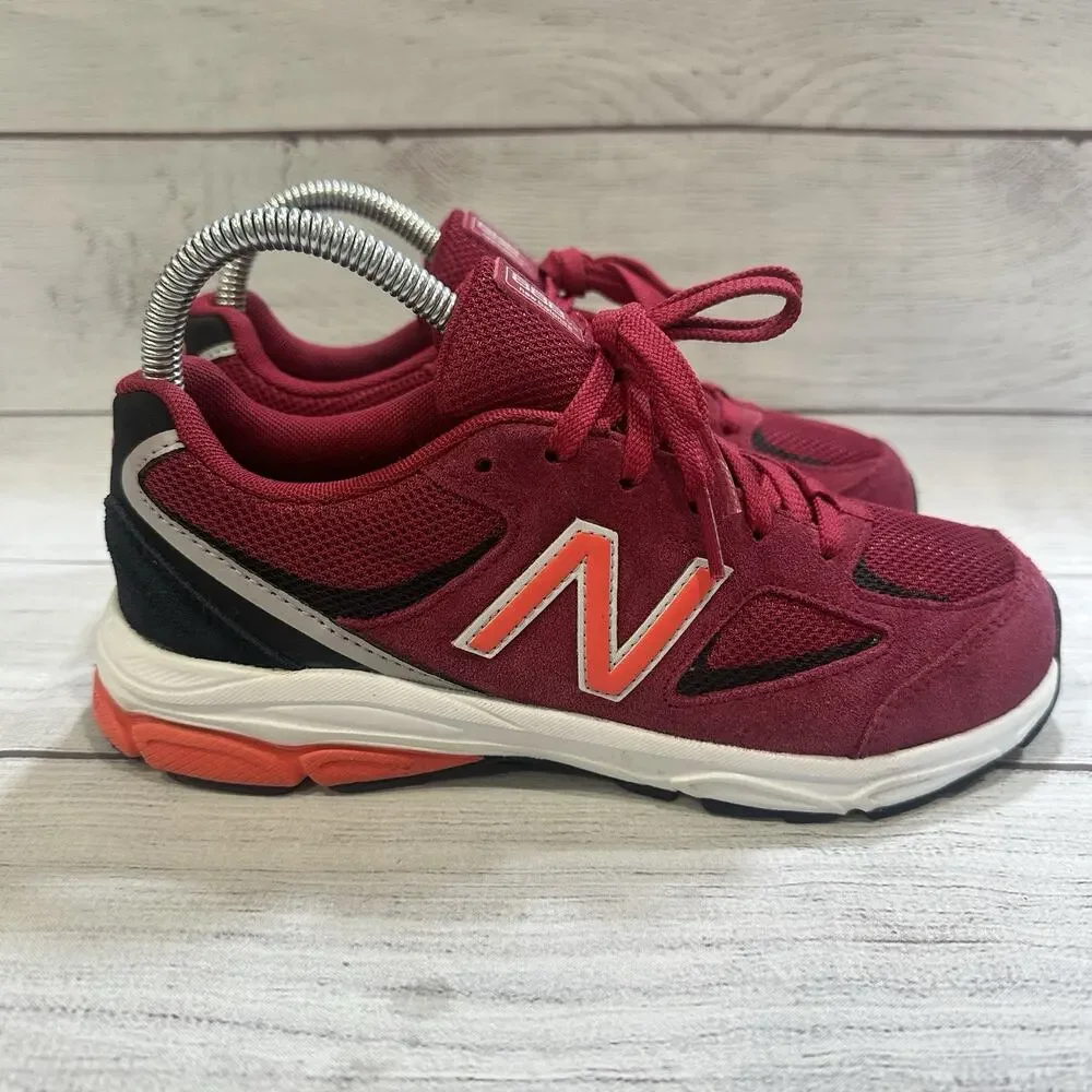 New Balance 888v2 Running Shoes Kids 4.5 Burgundy GK888CB2 Excellent‎ Suede Mesh